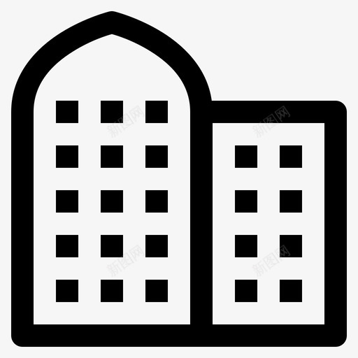 酒店公寓建筑图标svg_新图网 https://ixintu.com 公寓 城市 建筑 旅游 酒店