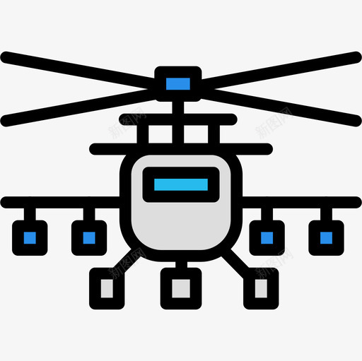 直升机军用27线性颜色图标svg_新图网 https://ixintu.com 军用 直升机 线性 颜色