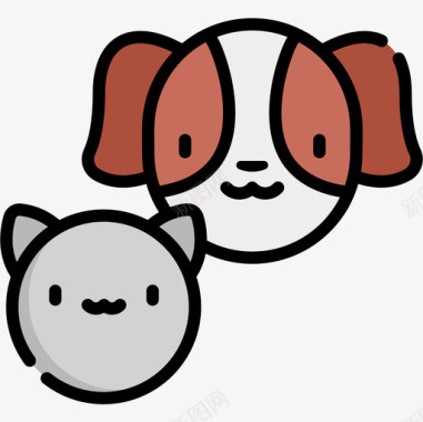 宠物友谊18线性颜色图标图标