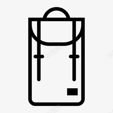 复古旅行背包包包收集套装图标图标