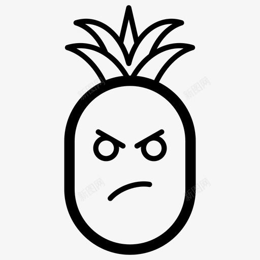 悲伤的菠萝脸表情符号情绪图标svg_新图网 https://ixintu.com 悲伤的菠萝脸 情绪 表情符号 表情符号线向量图标