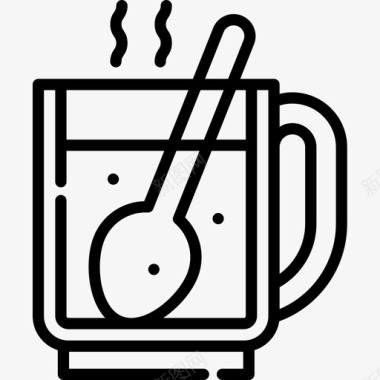 热茶秋季54线性图标图标