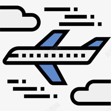飞机旅行197线性颜色图标图标