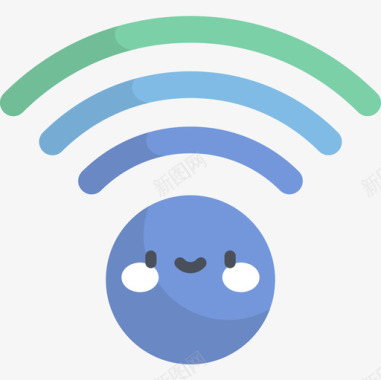 Wifi营销56扁平图标图标