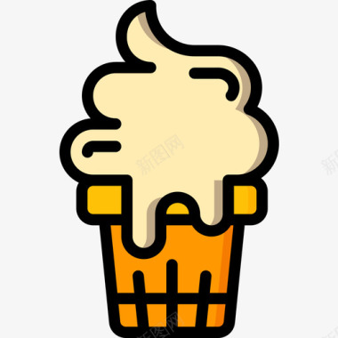 冰淇淋嘉年华22线性颜色图标图标
