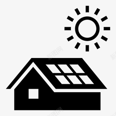 住宅太阳能板清洁能源家庭能源图标图标