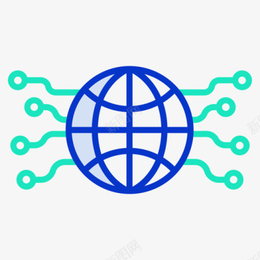 全球网站服务器和主机5轮廓颜色图标图标