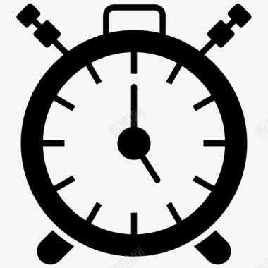 闹钟计时器办公用品字形图标图标