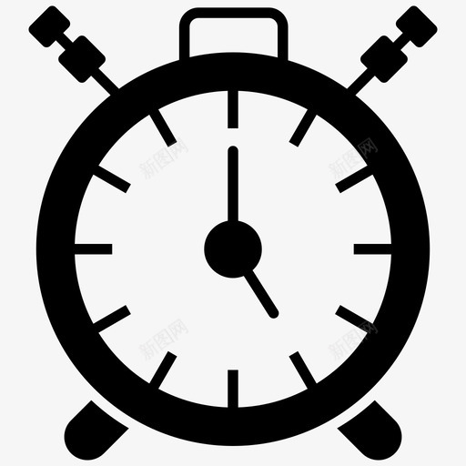 闹钟计时器办公用品字形图标svg_新图网 https://ixintu.com 办公用品字形图标 计时器 闹钟