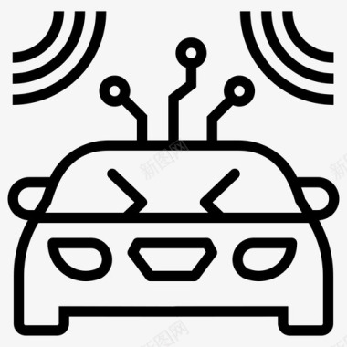 智能汽车自动驾驶汽车联网汽车图标图标