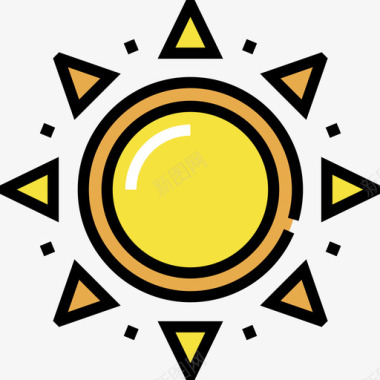太阳5月5日线性颜色图标图标