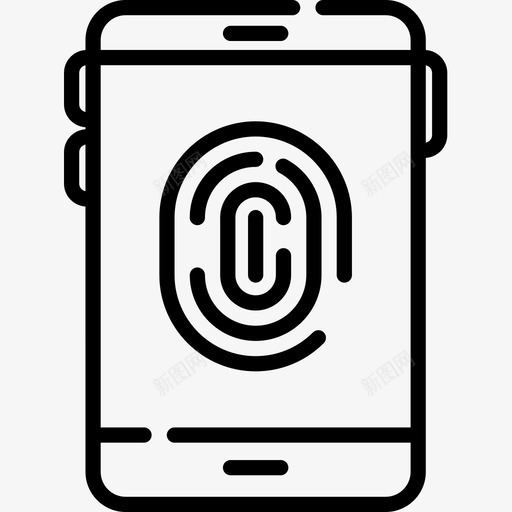 指纹电话25线状图标svg_新图网 https://ixintu.com 指纹 电话25 线状