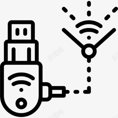 Wifi网络安全13线性图标图标