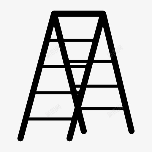梯子施工设备图标svg_新图网 https://ixintu.com 工作 工具 施工 梯子 翻新 设备