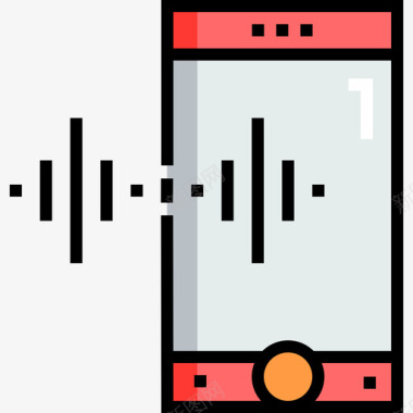 手机音频和视频19线性颜色图标图标