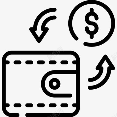钱包货币兑换直系图标图标