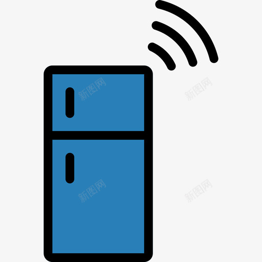 冰箱物联网46线性颜色图标svg_新图网 https://ixintu.com 冰箱 线性 联网 颜色