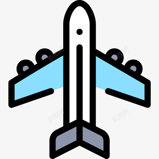 飞机旅行214线性颜色图标svg_新图网 https://ixintu.com 旅行 线性 颜色 飞机