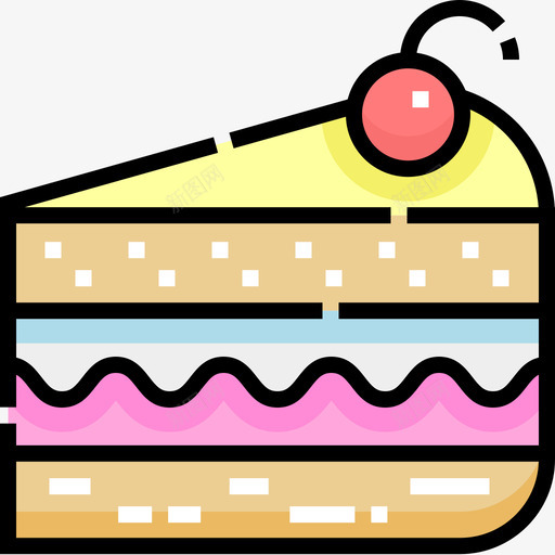 一块蛋糕甜甜糖果7线性颜色图标svg_新图网 https://ixintu.com 一块 甜甜 糖果 线性 蛋糕 颜色