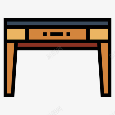 桌子家具113线性颜色图标图标