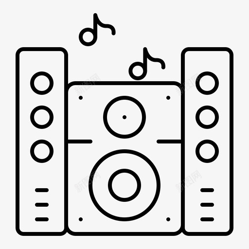 音乐音响扬声器图标svg_新图网 https://ixintu.com 国际 扬声器 爵士 立体声 音乐 音响