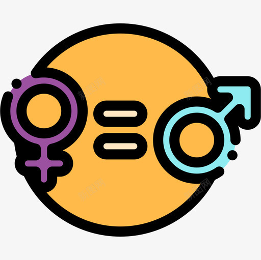 平等女权主义12线性色彩图标svg_新图网 https://ixintu.com 女权主义 平等 线性 色彩