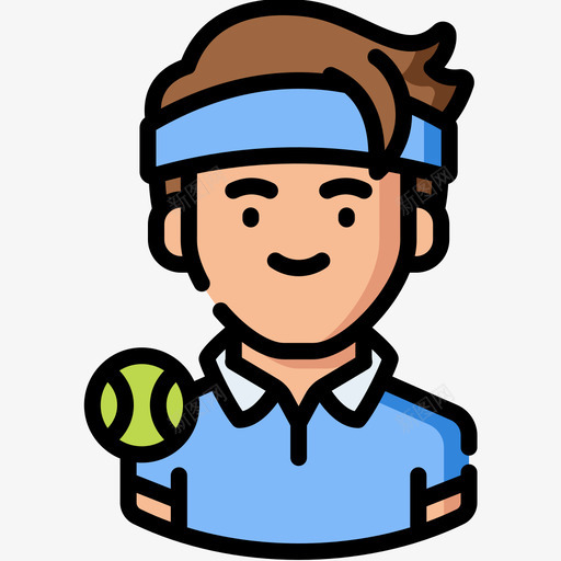 网球运动员体育头像14线性颜色图标svg_新图网 https://ixintu.com 体育 头像 线性 网球 运动员 颜色