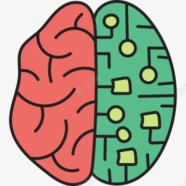 大脑机器人31彩色图标图标