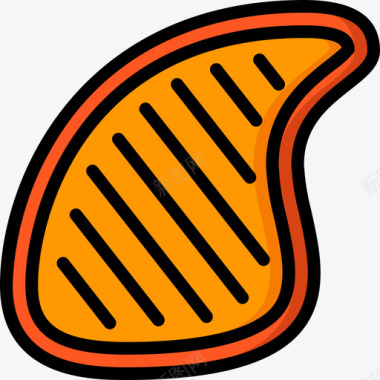 肉烧烤4线性颜色图标图标