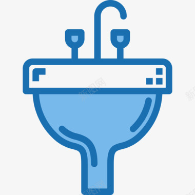 洗脸盆浴室27蓝色图标图标