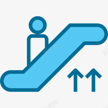 自动扶梯酒店和旅行4蓝色图标图标