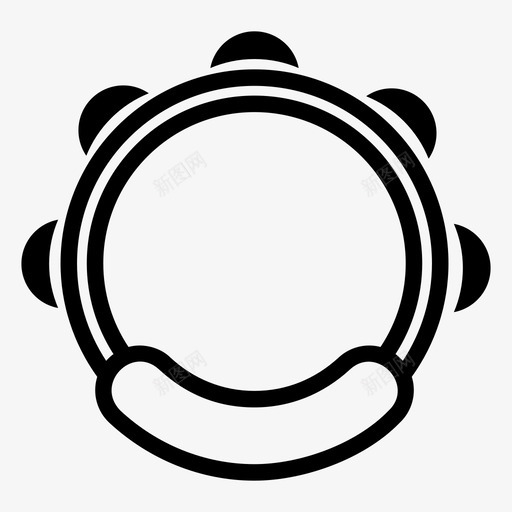 手鼓乐器音乐图标svg_新图网 https://ixintu.com 乐器 噪音 声音 手鼓 铃鼓 音乐