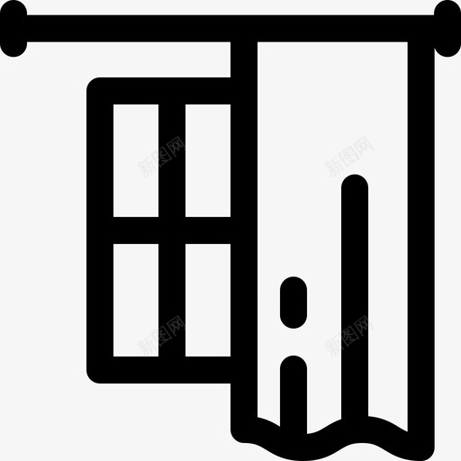 窗户室内16线性图标svg_新图网 https://ixintu.com 室内设计 窗户 线性