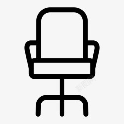 办公室职位椅子扶手椅办公室图标高清图片