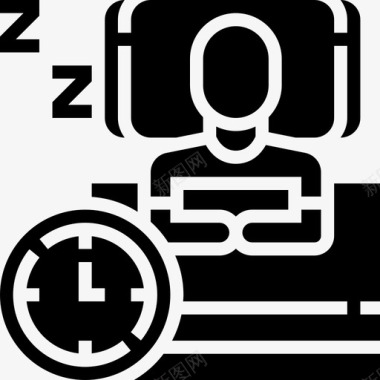 睡眠时间管理50字形图标图标