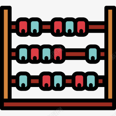 算盘玩具童年2线颜色图标图标