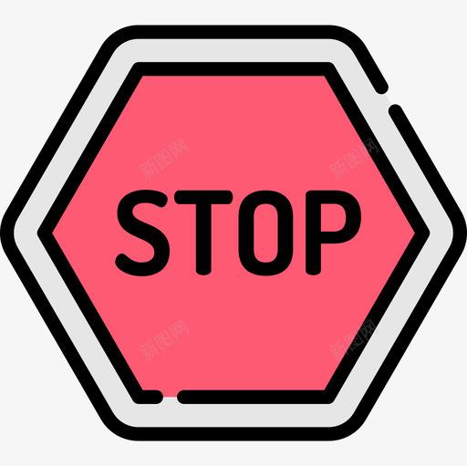 停止信号禁止5线颜色图标svg_新图网 https://ixintu.com 信号禁止5 停止 线颜色