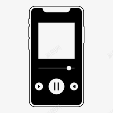 iphonex音乐暂停应用程序spotify图标图标