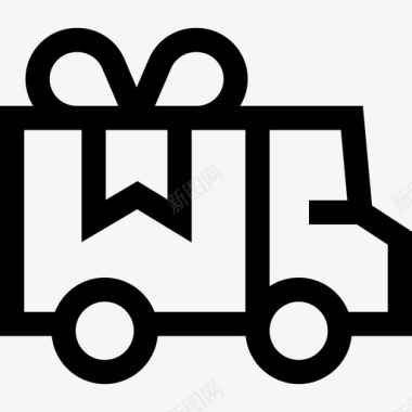 送货卡车销售41直线图标图标