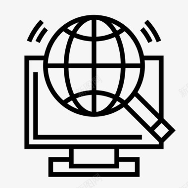 互联网计算机地球仪图标图标