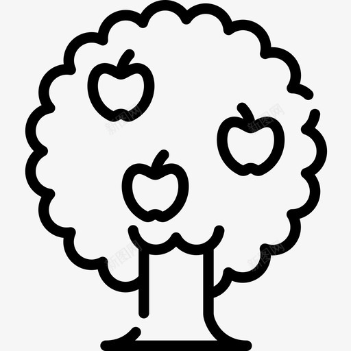 苹果树农业用55直系图标svg_新图网 https://ixintu.com 农业用55 直系 苹果树