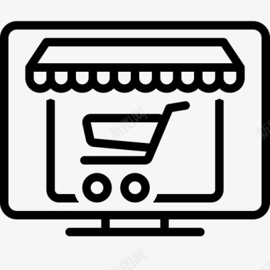 网上购物购物车电脑图标图标