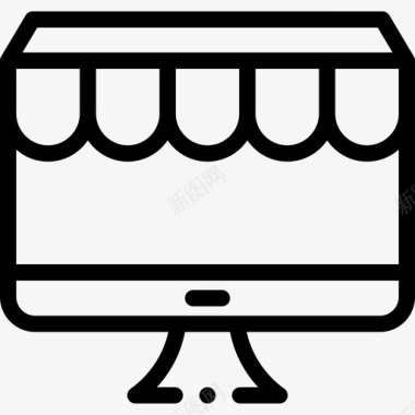 网上购物电子商务103线性图标图标
