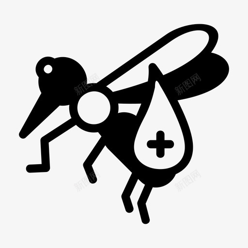 蚊虫叮咬疟疾图标svg_新图网 https://ixintu.com 叮咬 疟疾 蚊虫