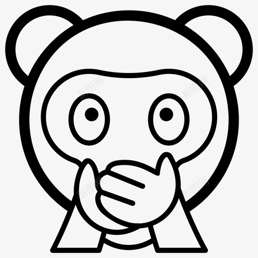 不说话的猴子表情符号情感图标svg_新图网 https://ixintu.com 不说 向量 嘘嘘 噤声 图标 情感 猴子 符号 表情 说话 请安静