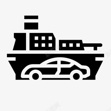汽车运输船运输图标图标