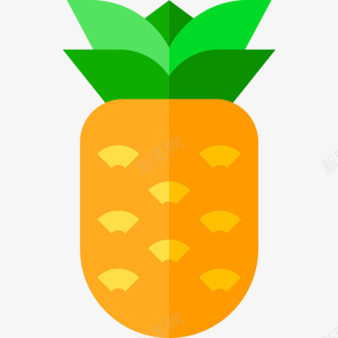 菠萝自然54扁平图标图标