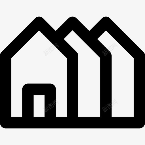 半独立式房地产163直线式图标svg_新图网 https://ixintu.com 房地产 独立式 直线式