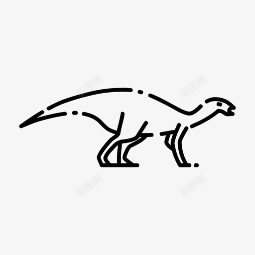 禽龙动物恐龙图标svg_新图网 https://ixintu.com 动物 好的 恐龙 最好 禽龙 虚线