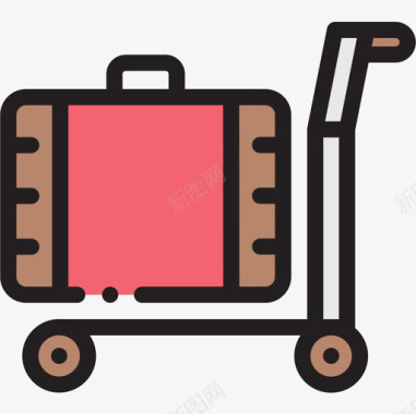行李旅行213线性颜色图标图标